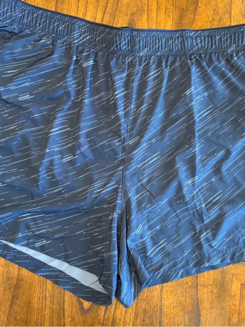 NWT DSG Men's Stride 5" Run Shorts Navy Blue Abstract Linear Print 2XL